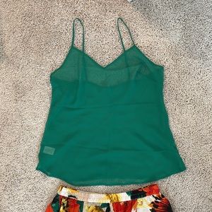 Green Spaghetti Straps Cami Top